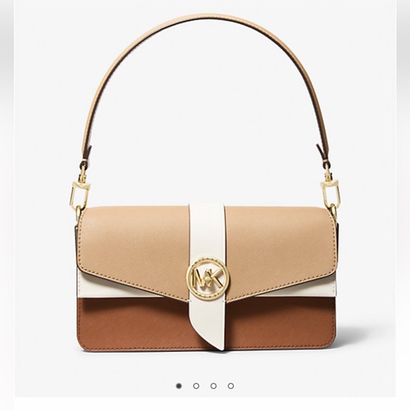 Greenwich Medium Color-Block Saffiano Leather Shoulder Bag